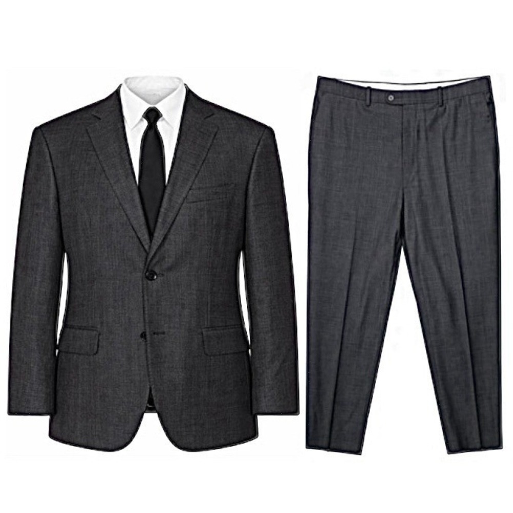 Peter Millar Suit Mens 44T 38x32 Charcoal Grey 100% Wool 2-Piece Formal Business